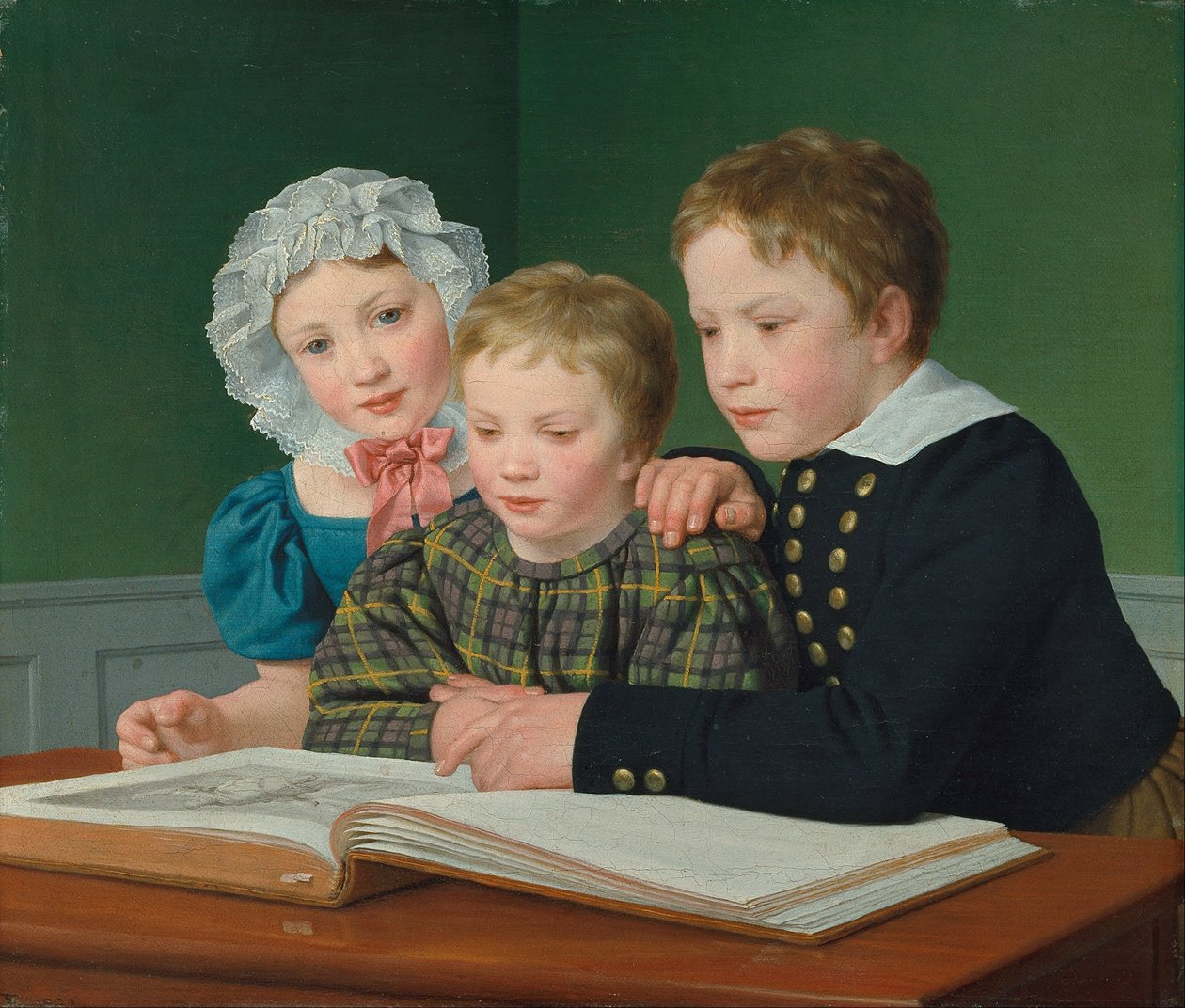 Porträt der Kinder von C.F. Holm. Adam Vilhelm, Pauline Frederikke und Johan Chr. Julius von Christoffer Wilhelm Eckersberg