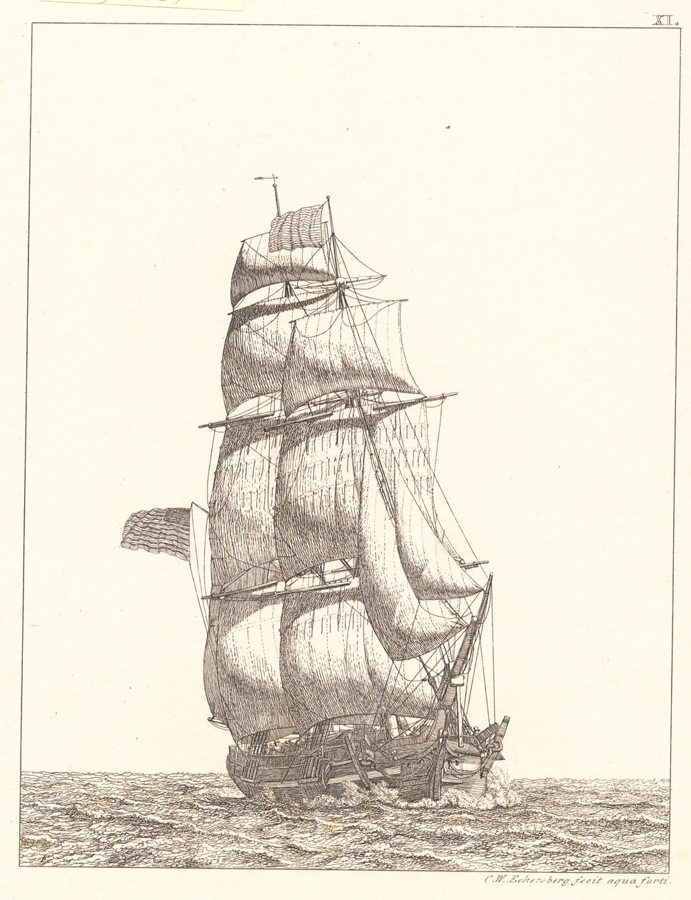 Dänisch: En nordamerikansk brig von Christoffer Wilhelm Eckersberg
