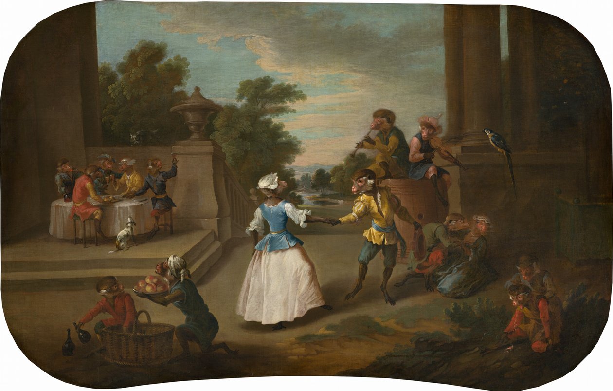 Singerie: Der Tanz, ca. 1739 von Christophe Huet