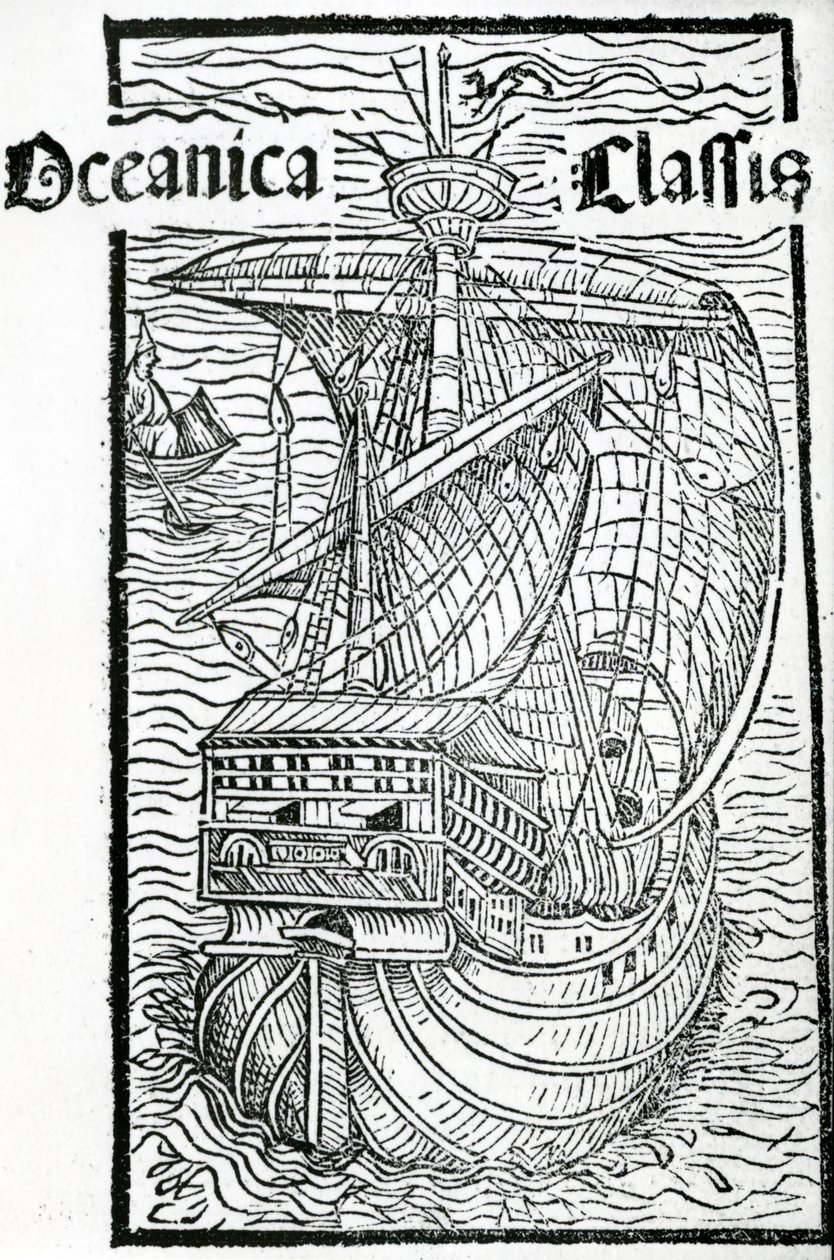 Zeichnung der Santa Maria, 1493 von Christopher Columbus