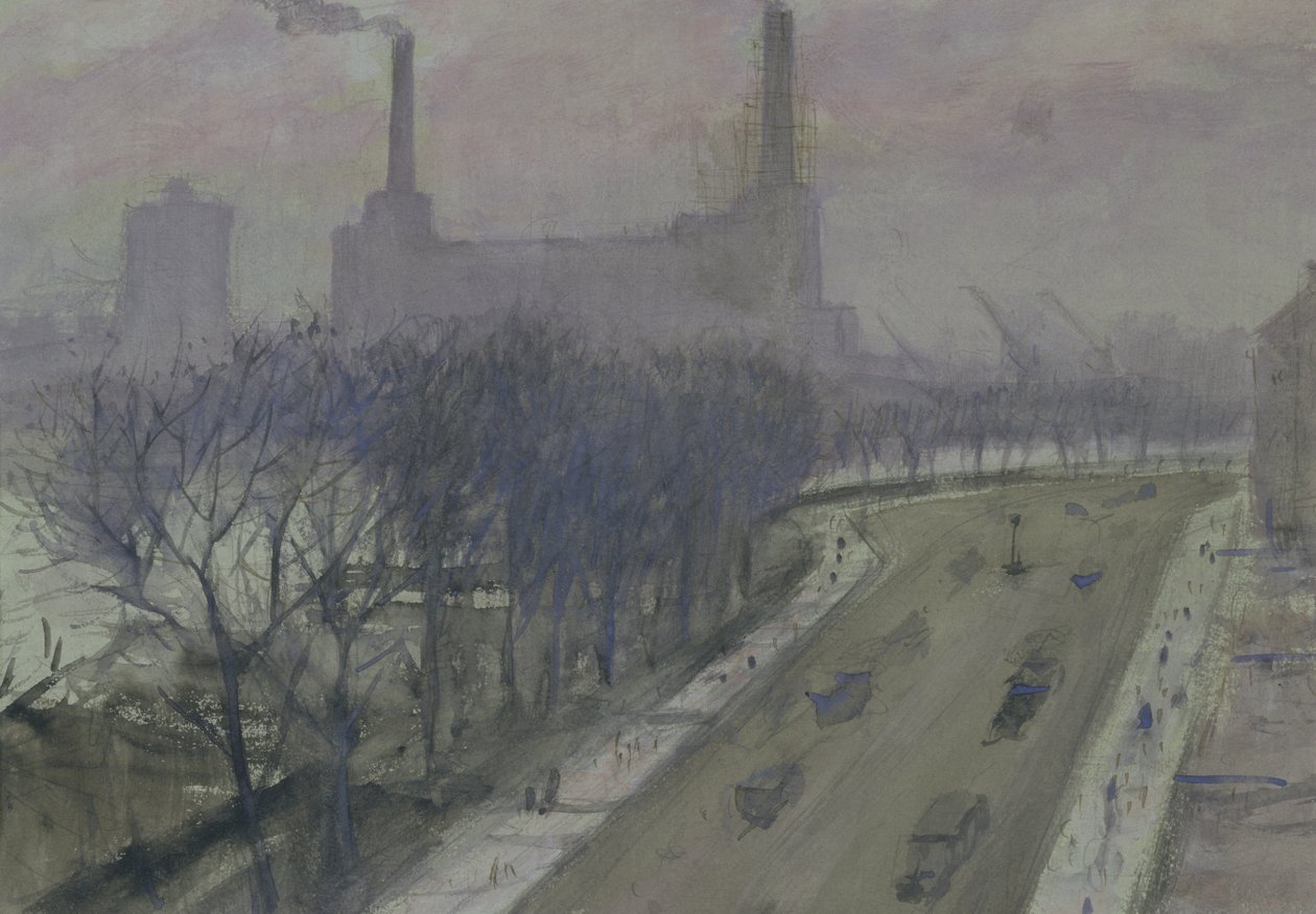 Battersea-Kraftwerk, ca. 1935 von Christopher Richard Wynne Nevinson