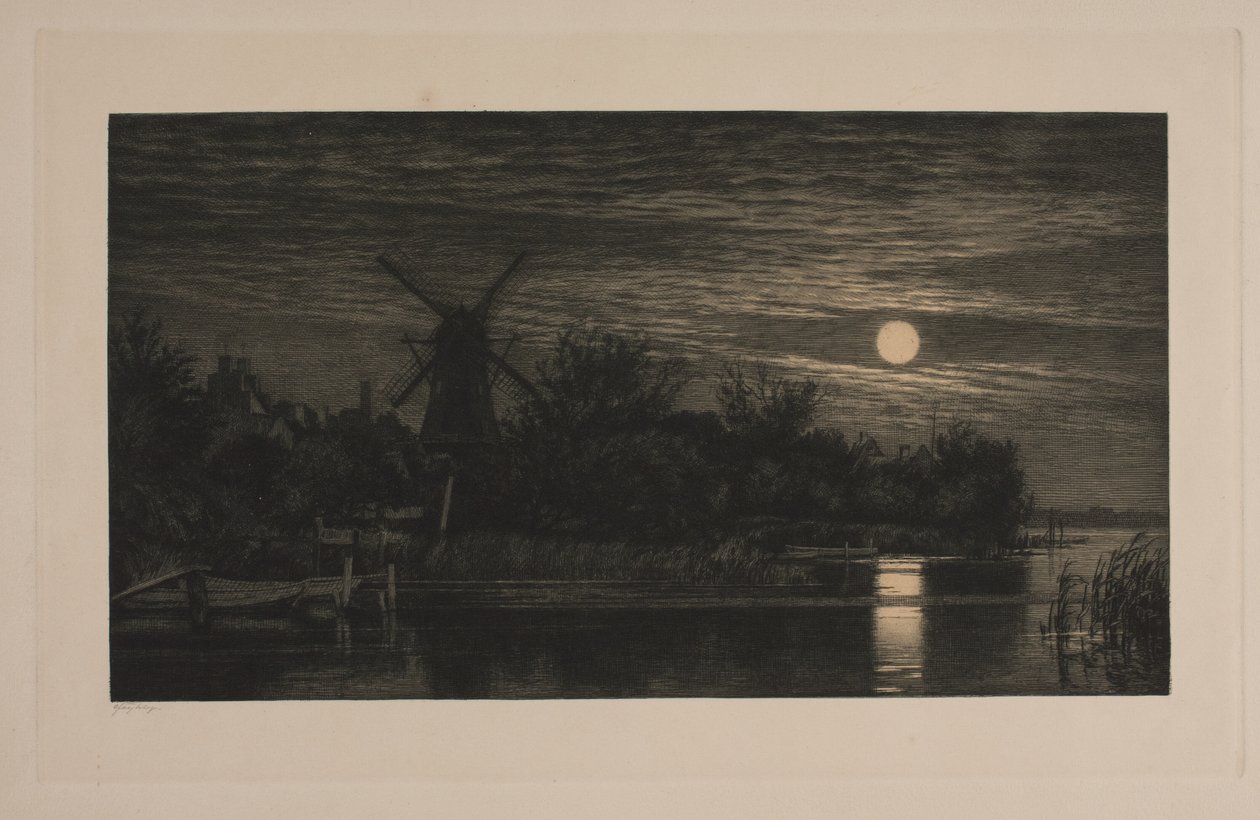 Mondscheinnacht bei Tubæk von Cilius Johannes Konrad Andersen