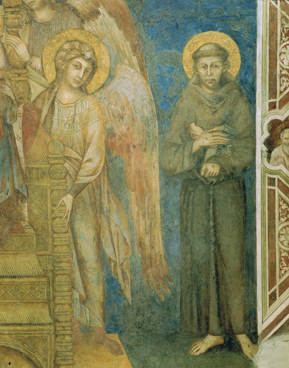 Der heilige Franziskus mit einem Engel (Detail) von Giovanni Cimabue