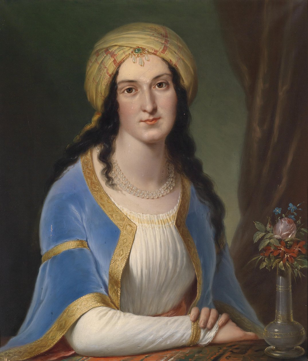 Bildnis einer Dame mit Turban von Circle of Josef Grassi