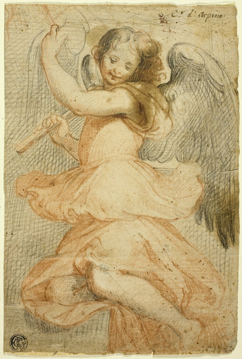 Engel mit Flöte von Circle of Giuseppe Cesari