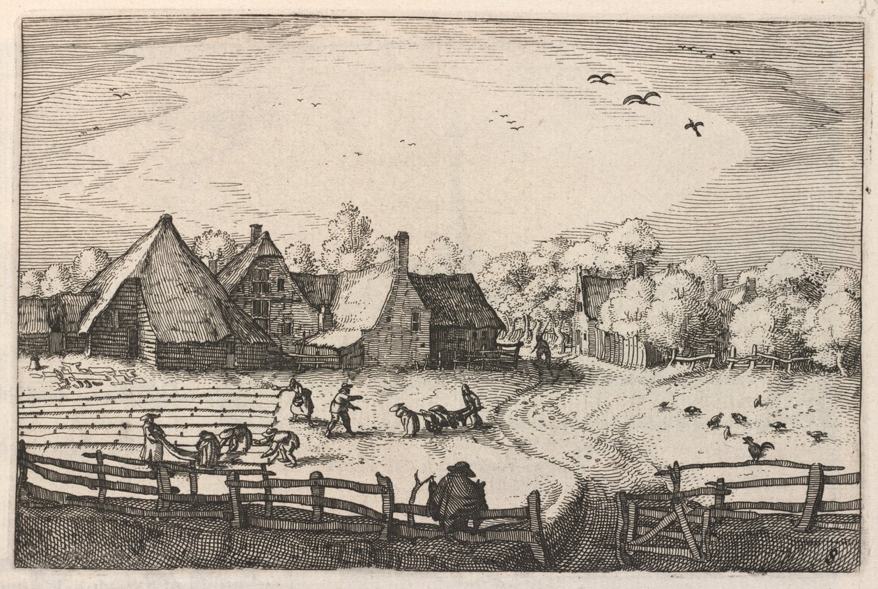 Blekerye aededuyne gelegen (Bauernhöfe und Bleichfelder) von Claes Jansz Visscher