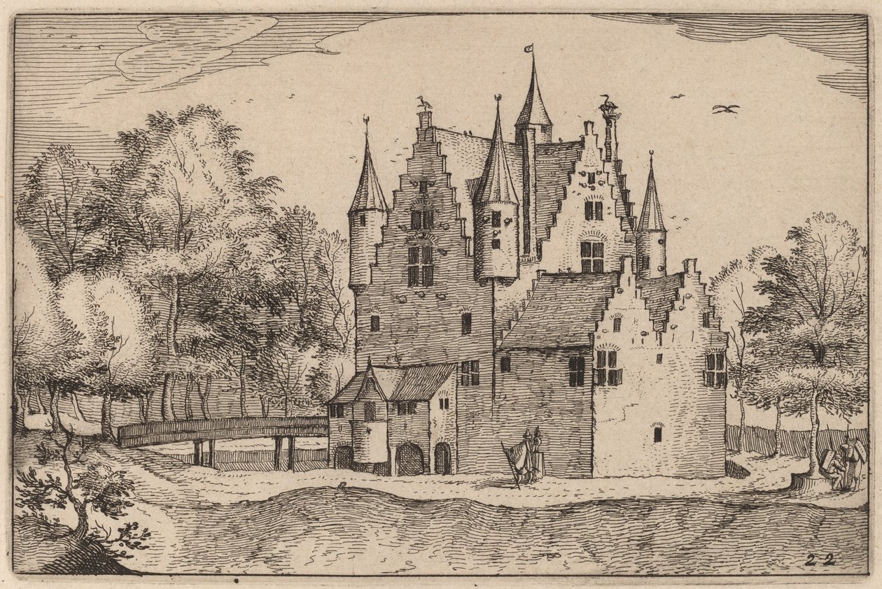 Ein Schloss von Claes Jansz Visscher after Johannes van Doetechum, the Elder after Lucas