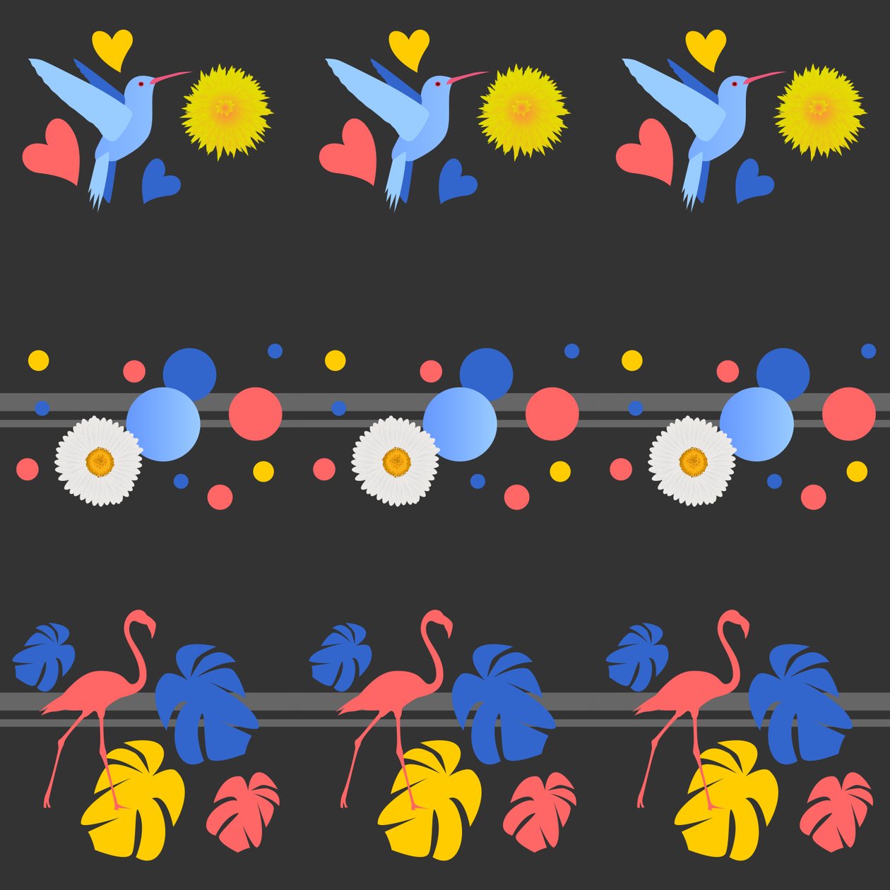 Vögel, Blumen, Flecken und Streifen von Claire Huntley