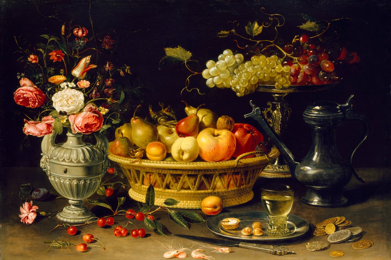 Stillleben mit Obst und Blumen, 1608-1621 von Clara Peeters