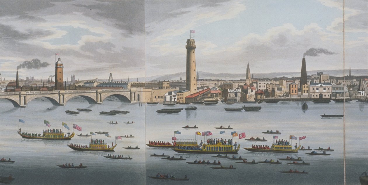 Panorama der Themse, vom Adelphi, ca. 1829 von Clark