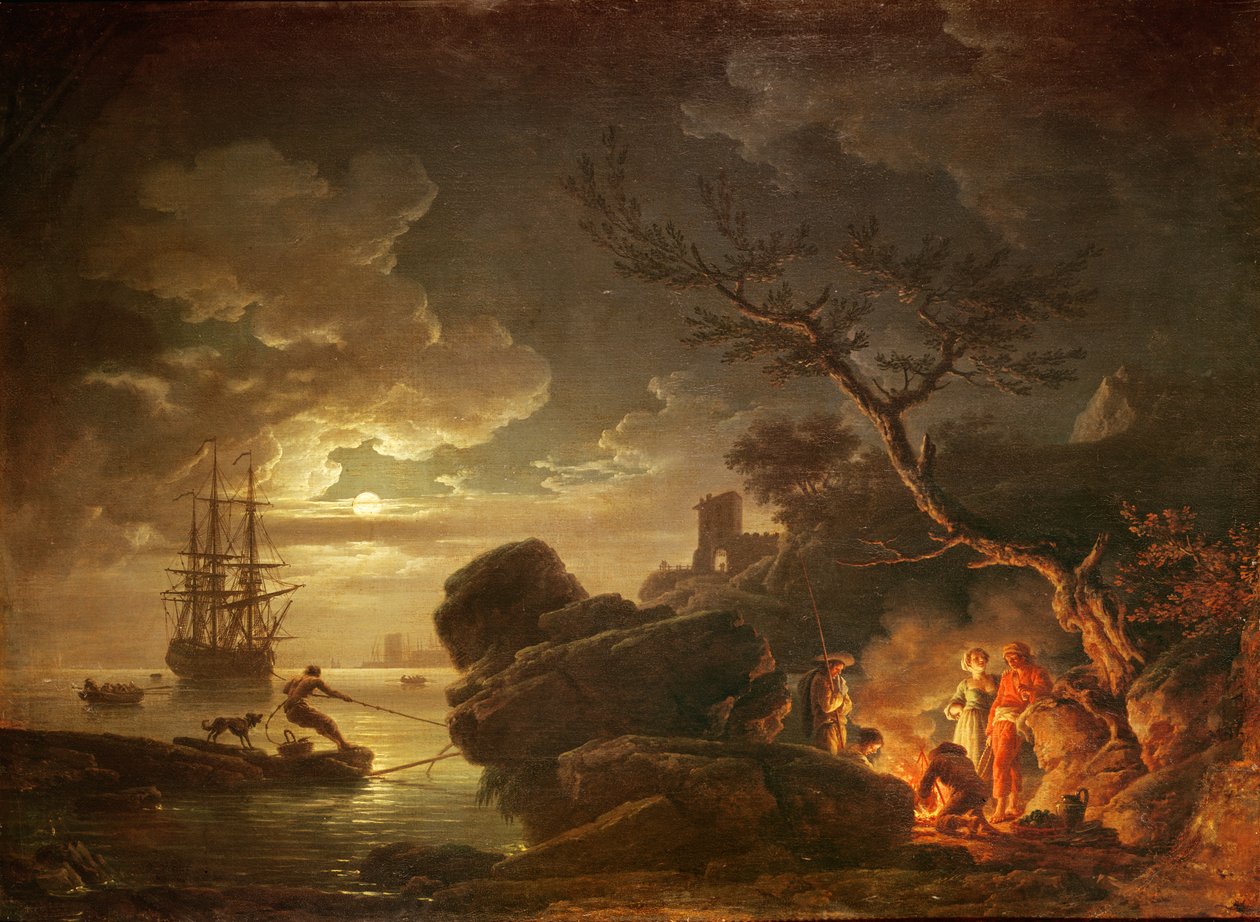 Landschaft im Mondlicht von Claude Joseph Vernet