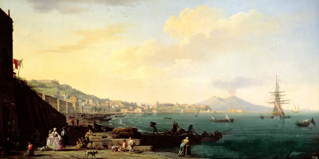 Ansicht von Neapel mit Vesuv im Hintergrund von Claude Joseph Vernet