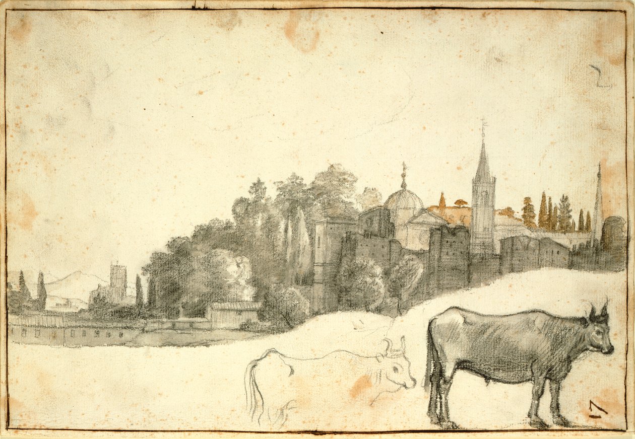 Blick außerhalb der Piazza del Popolo von Claude Lorrain