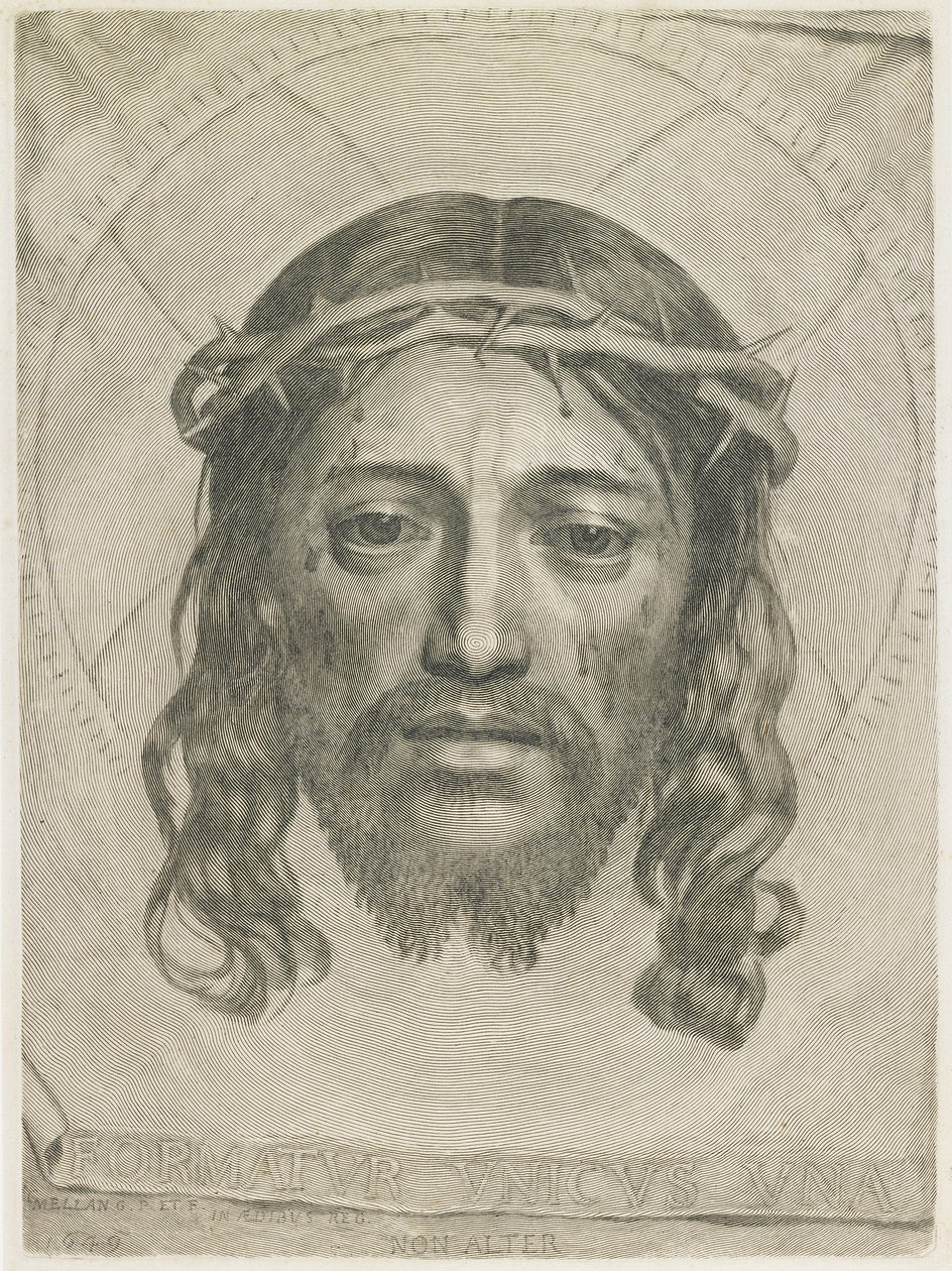 Das Schweißtuch der Heiligen Veronika, 1649 von Claude Mellan