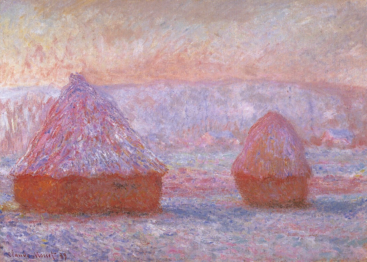 Die Heuhaufen, Giverny, Morgeneffekt von Claude Monet