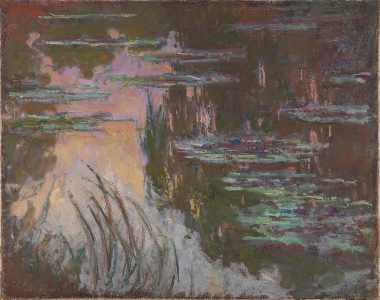 Seerosen, Sonnenuntergang von Claude Monet