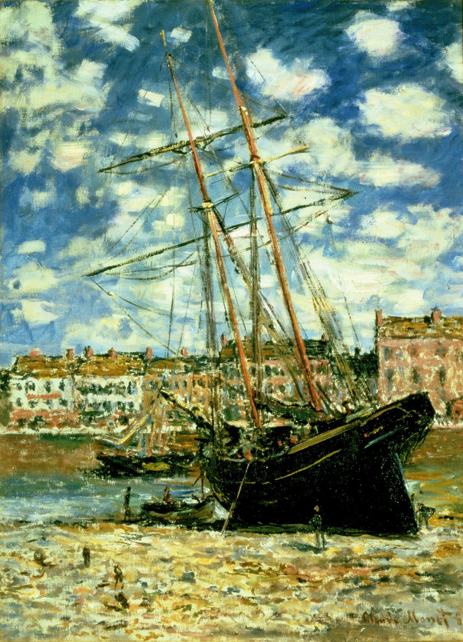 Boot bei Ebbe von Claude Monet