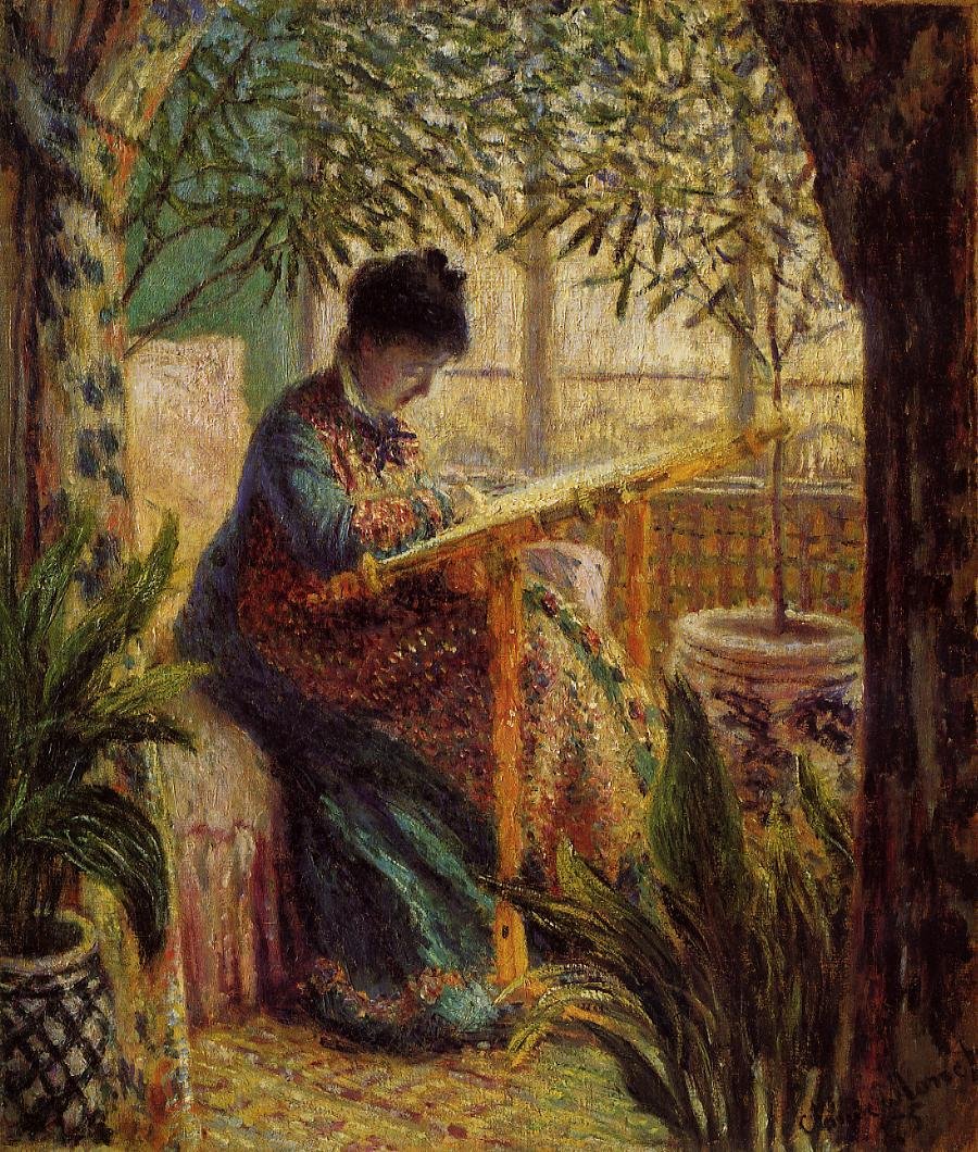 Camille bei der Arbeit von Claude Monet