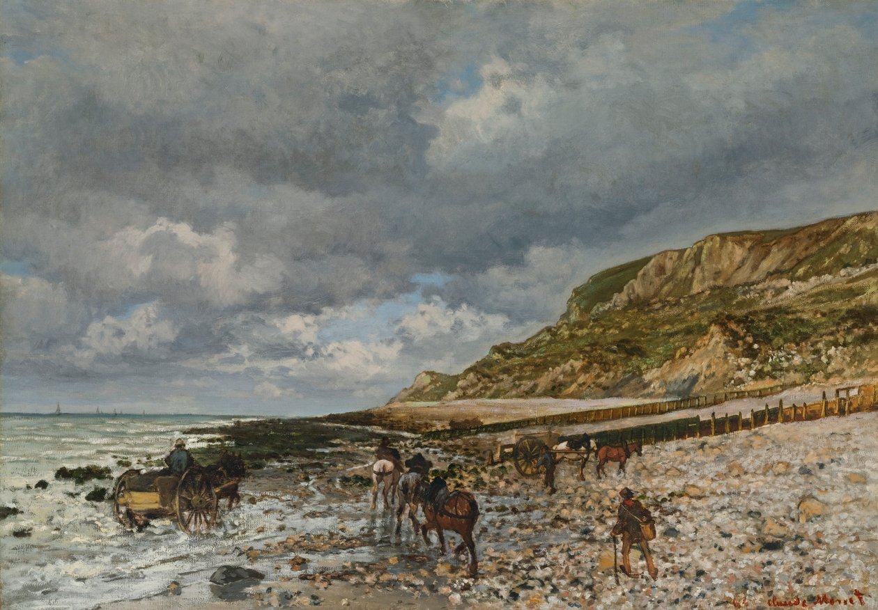 Pferde an der Spitze von La Hève von Claude Monet