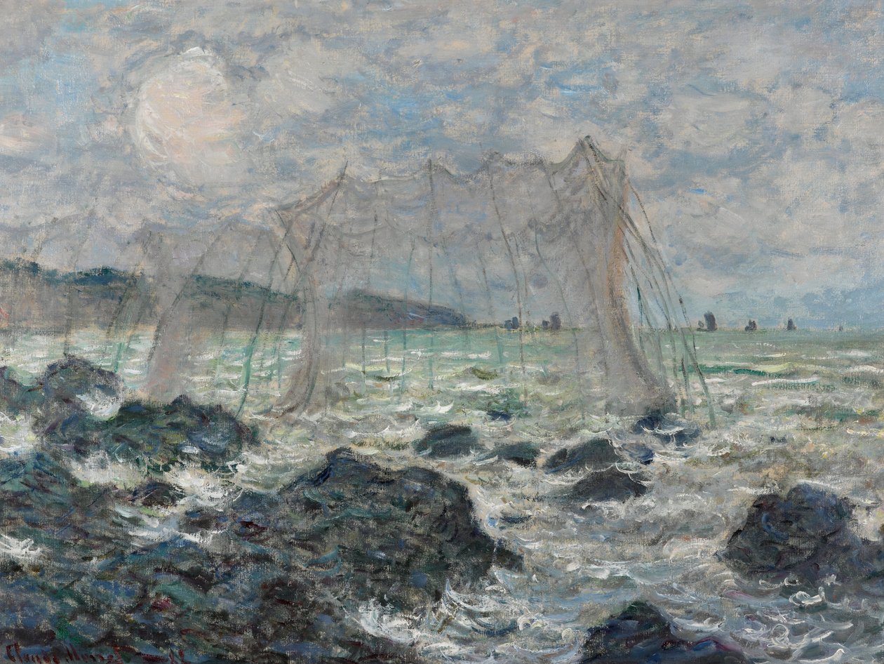 Fischernetze in Pourville von Claude Monet