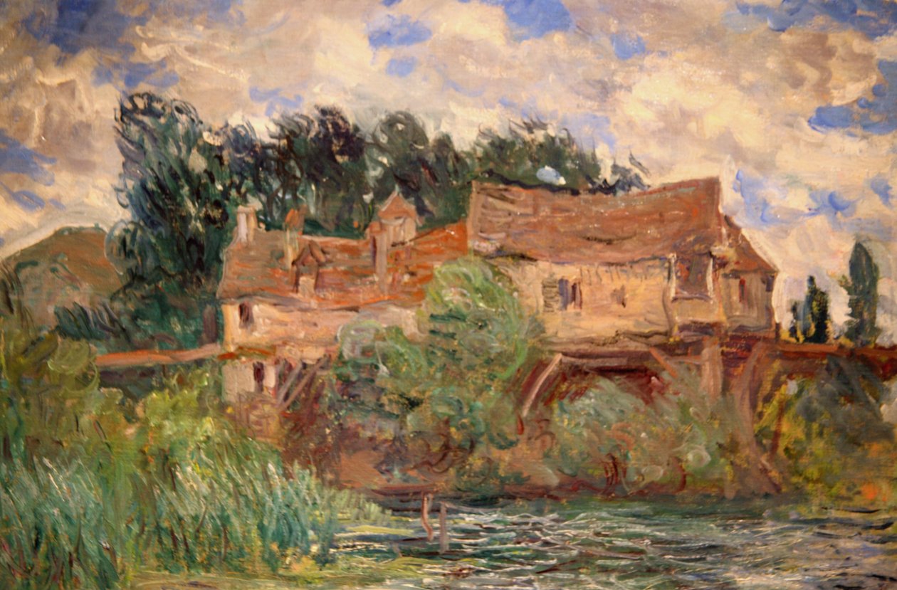 Häuser auf der alten Brücke in Vernon um 1883 von Claude Monet