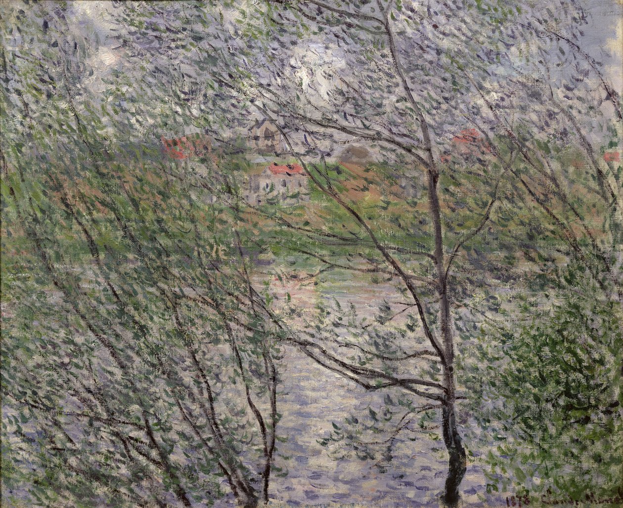 Die Ufer der Seine oder Frühling durch die Bäume, 1878 von Claude Monet
