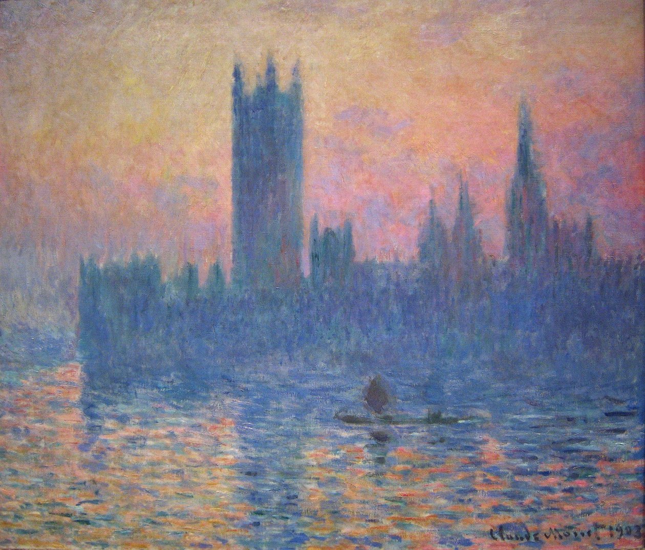 Das Parlament, Sonnenuntergang von Claude Monet