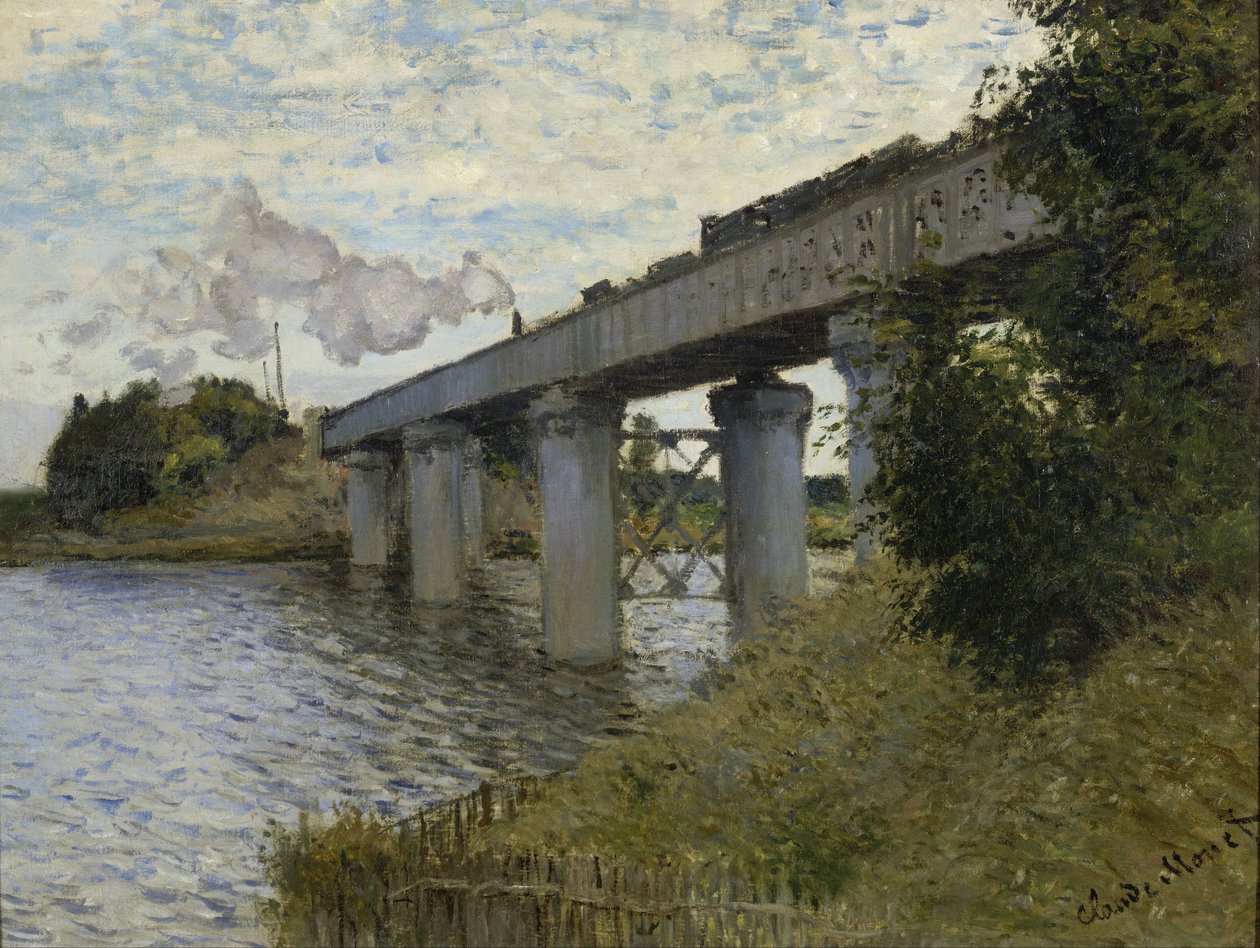 Die Eisenbahnbrücke in Argenteuil von Claude Monet