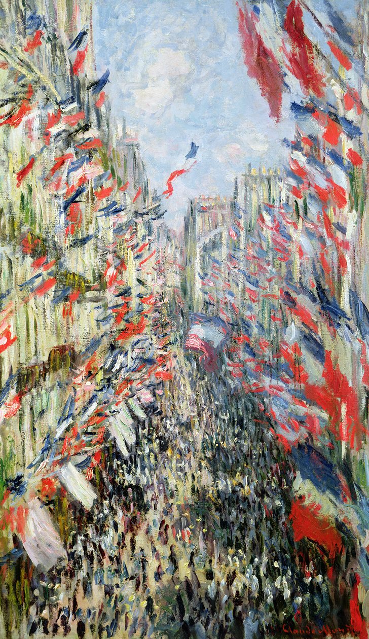 Die Rue Montorgueil, Paris, Feier am 30. Juni 1878 von Claude Monet
