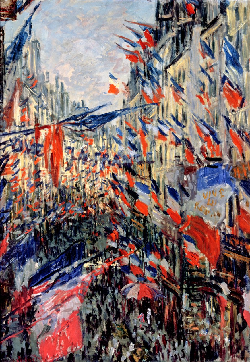 Die Rue Saint-Denis, Feier am 30. Juni 1878 von Claude Monet