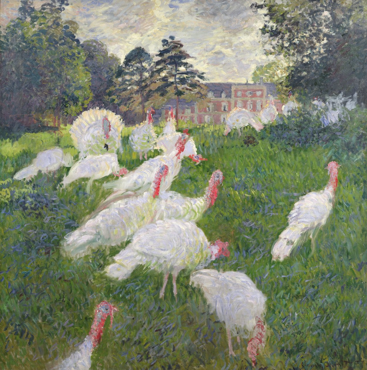 Die Truthähne im Château de Rottembourg, Montgeron von Claude Monet