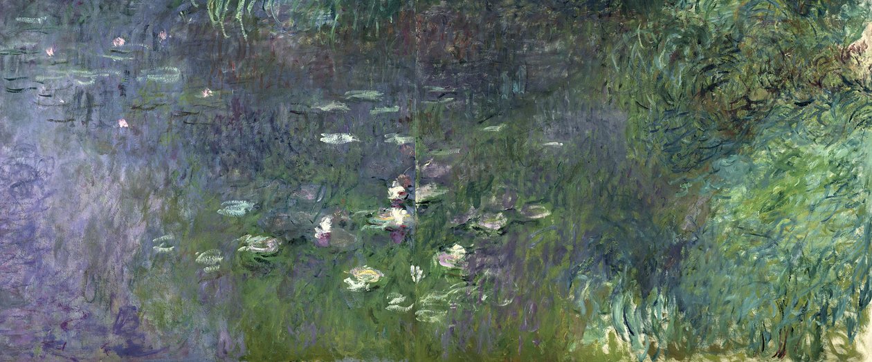 Seerosen: Morgen, 1914-18 (rechter Abschnitt) von Claude Monet