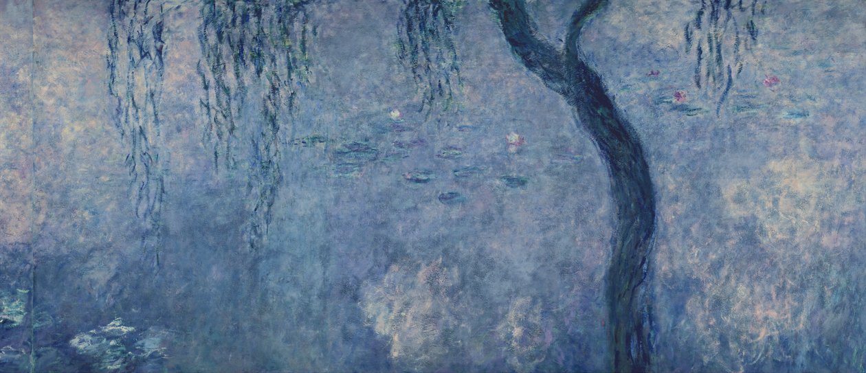 Seerosen: Zwei Trauerweiden, rechter Abschnitt von Claude Monet
