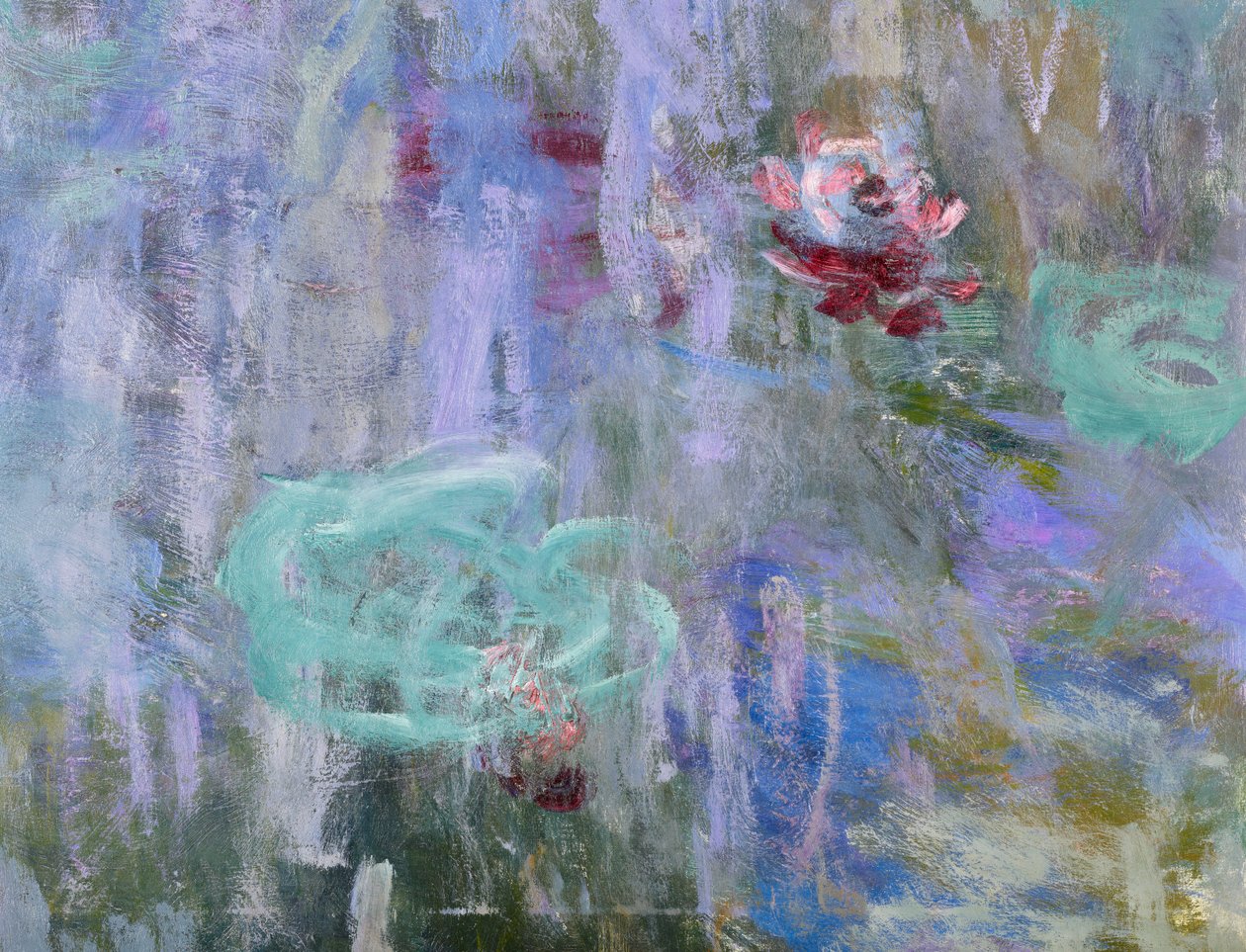 Seerosen und Spiegelungen eines Weidenbaums, 1916-19 von Claude Monet