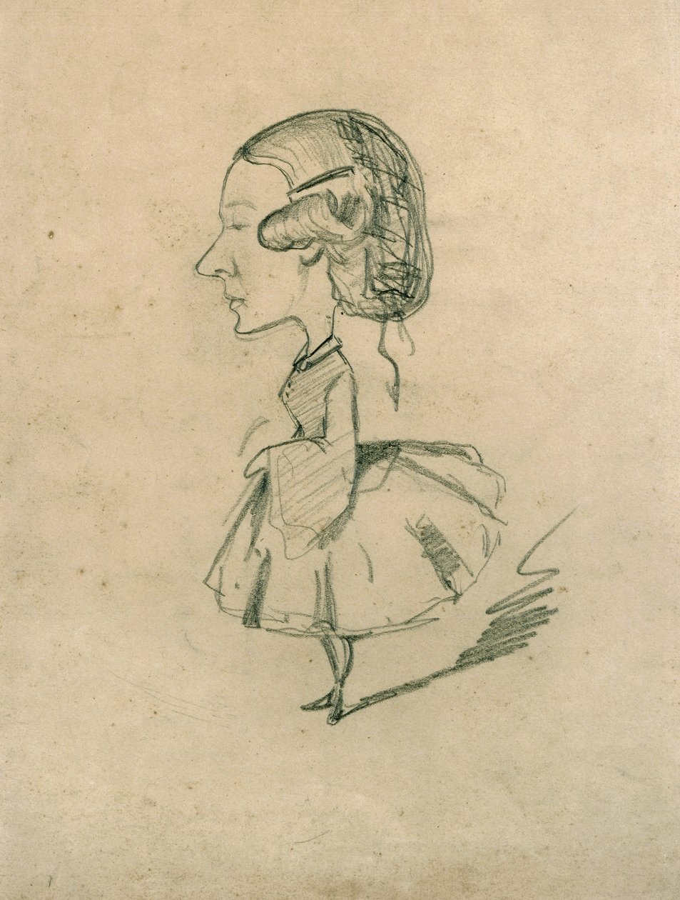 Junges Mädchen im Profil mit scharfer Nase, ca. 1858 von Claude Monet