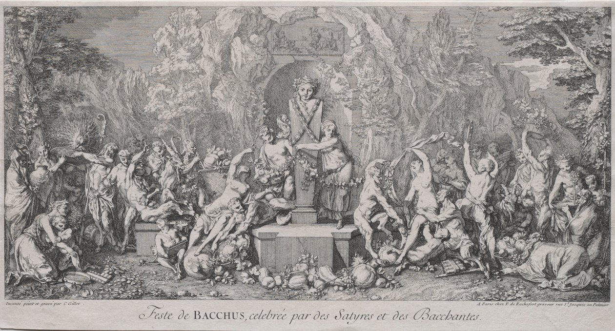 Die vier Feste: Fest des Bacchus von Claude Gillot