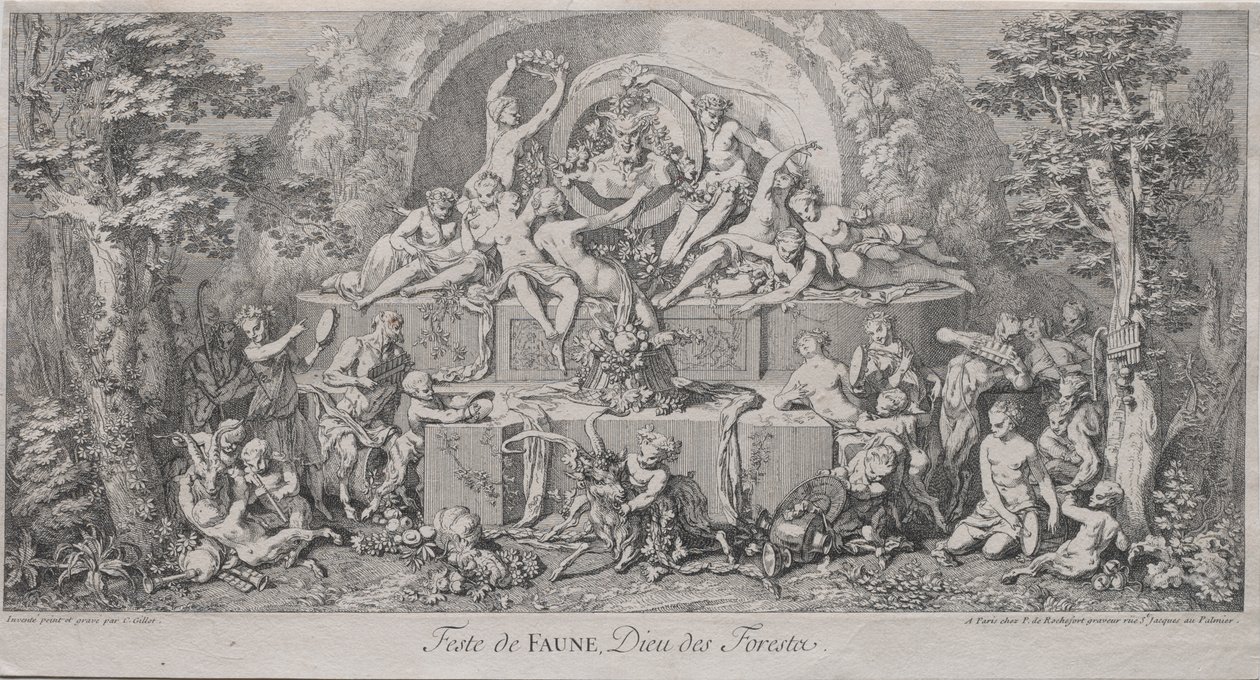 Die vier Feste: Fest des Faunus von Claude Gillot