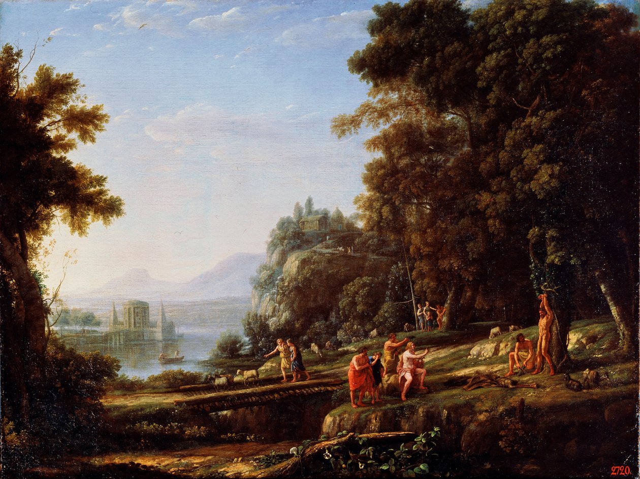 Landschaft mit Apollo und Marsyas, 1639-1640 von Claude Lorrain