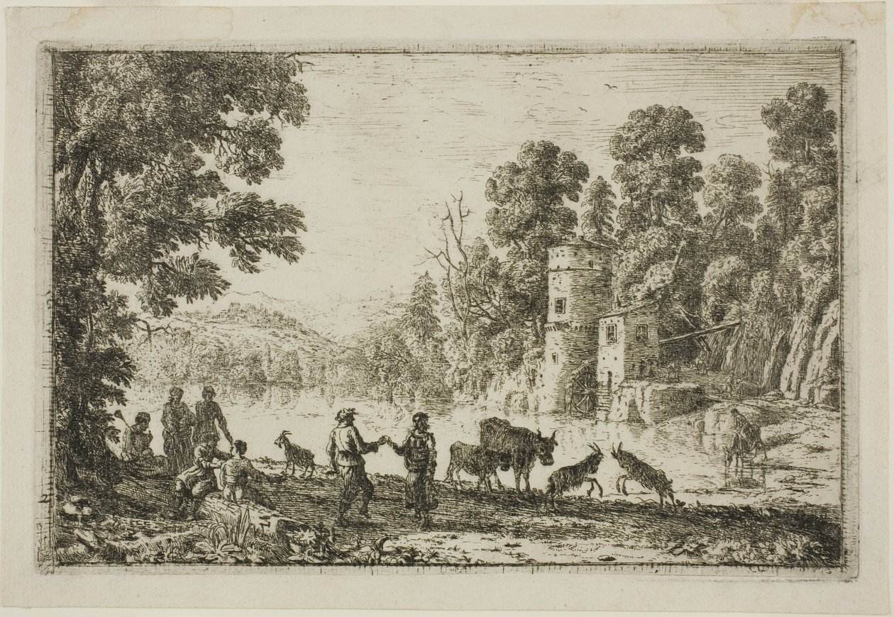Der Tanz am Flussufer von Claude Lorrain