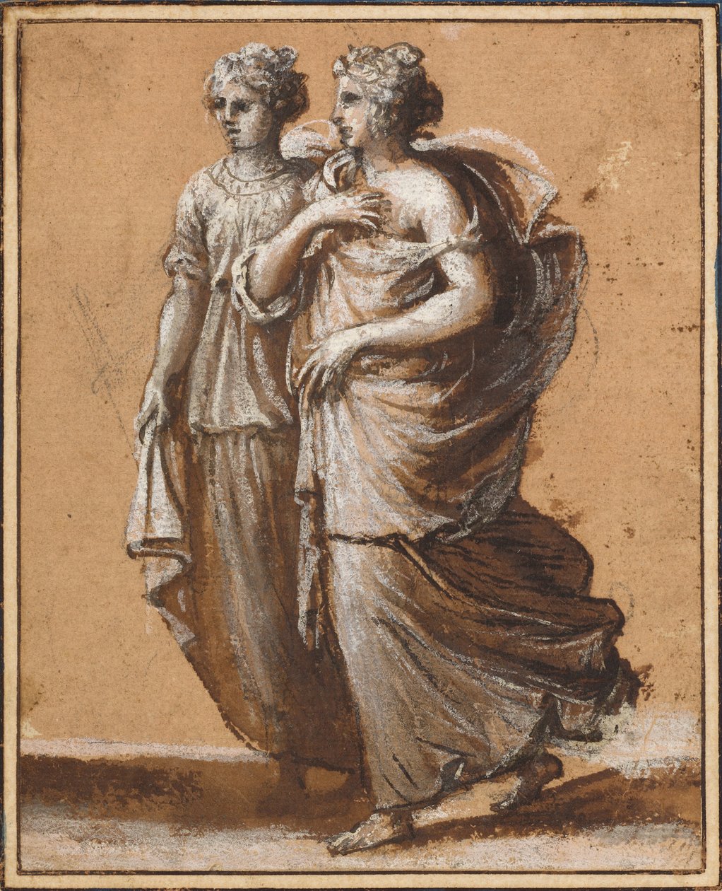 Zwei Frauen in klassischer Kleidung von Claude Lorrain
