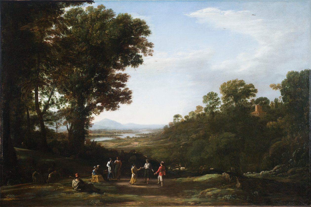 Dorfbewohner tanzen von Claude Lorrain