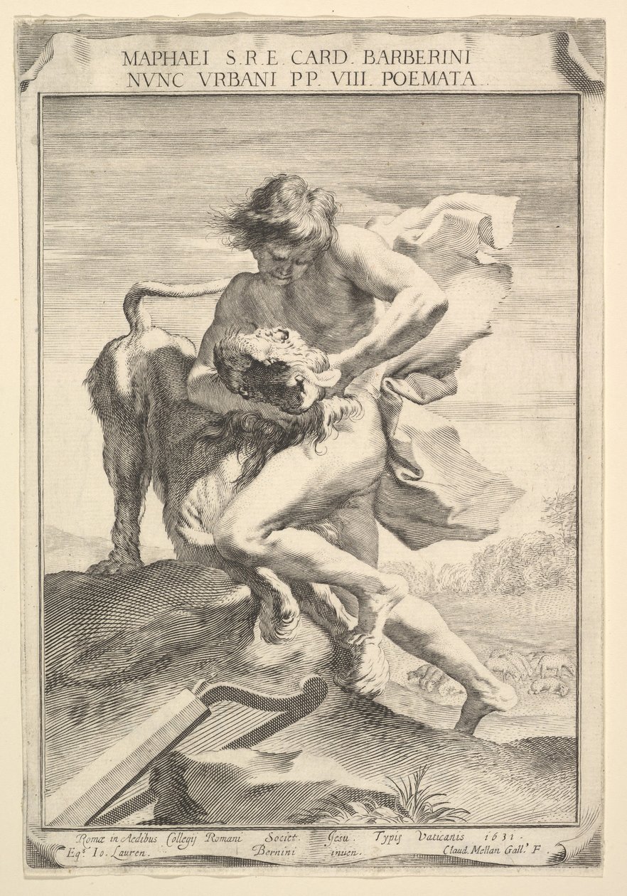 David erwürgt den Löwen, 1631 von Claude Mellan