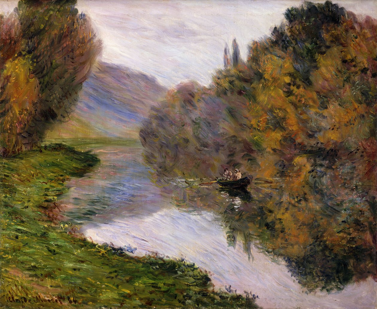 Boot an der Seine bei Jeufosse von Claude Monet