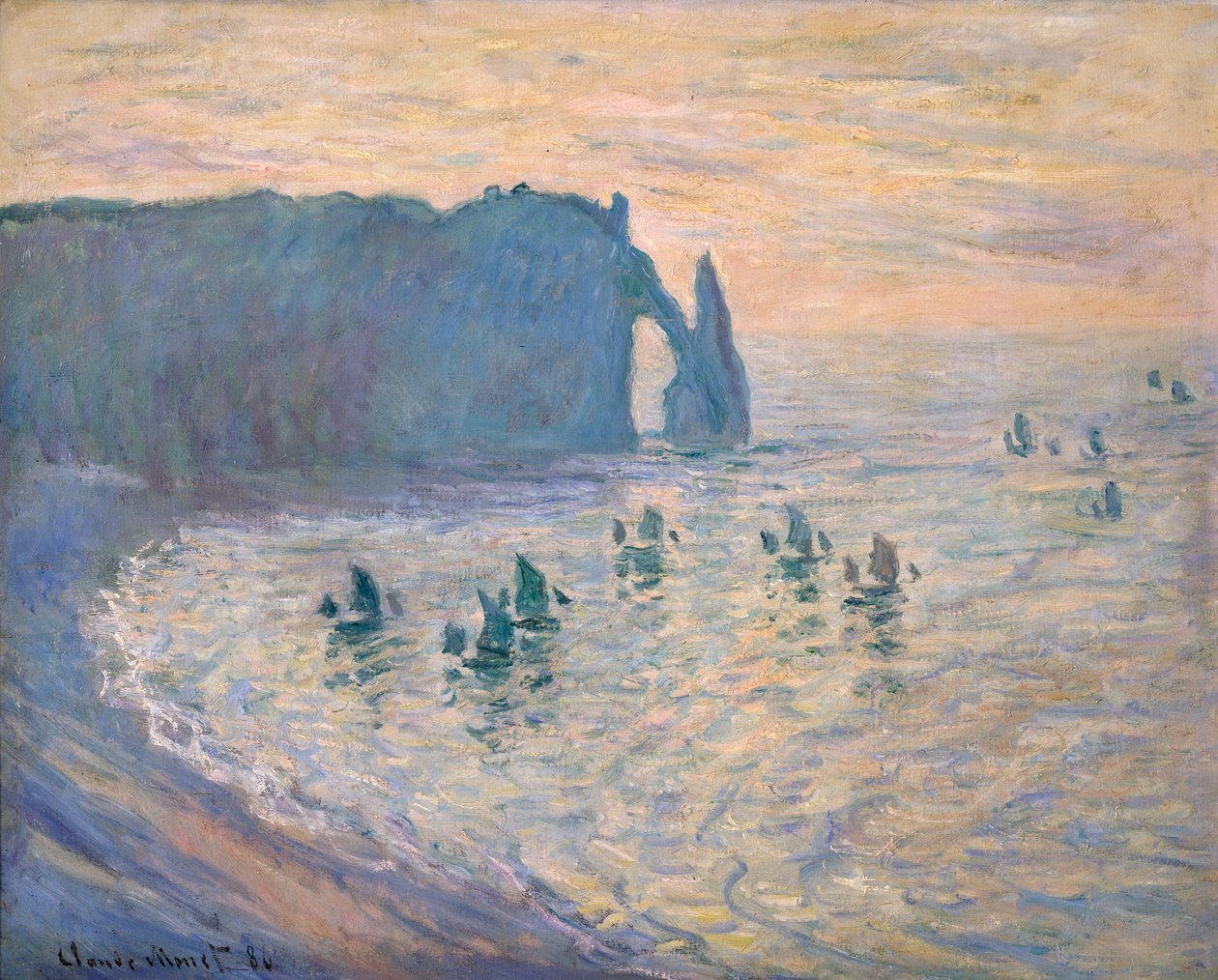 Klippen bei Étretat, 1885-1886 von Claude Monet