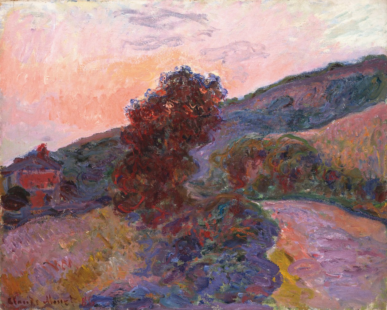 Sonnenuntergang in Giverny, 1886 von Claude Monet
