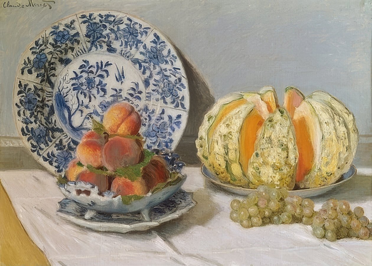 Stillleben mit Melone. 1872 von Claude Monet
