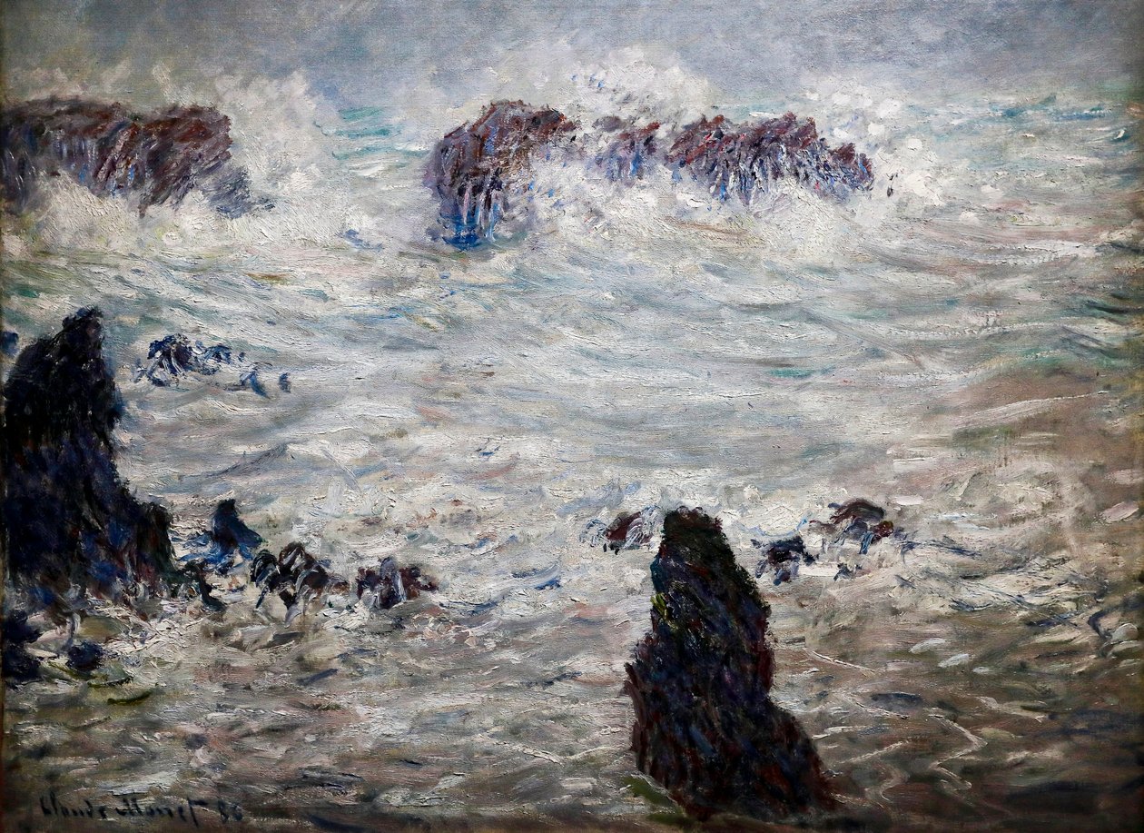 Sturm, Küste von Belle-Île von Claude Monet