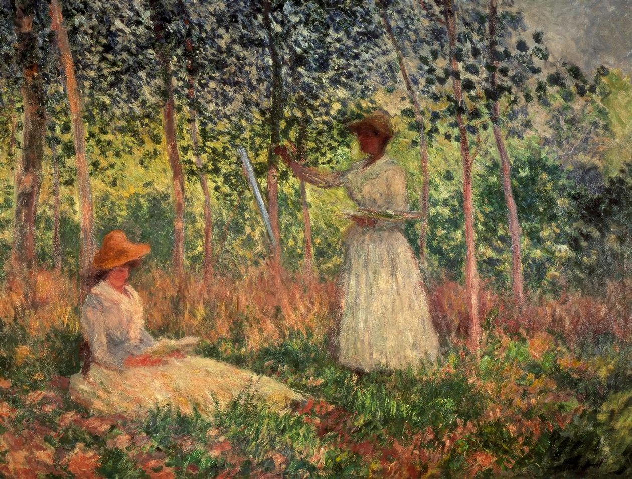 Suzanne liest und Blanche malt von Claude Monet