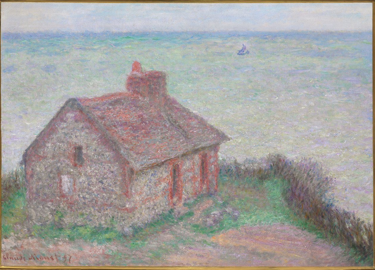 Das Zollhaus, Rosa Effekt, 1897 von Claude Monet