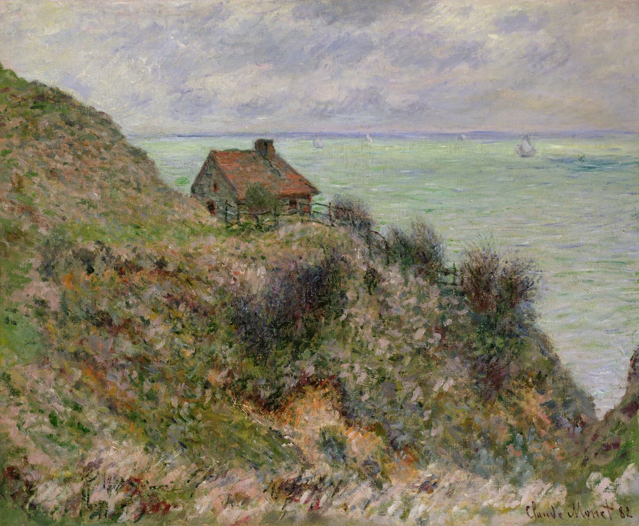 Die Hütte der Zollbeamten in Pourville, 1882 von Claude Monet